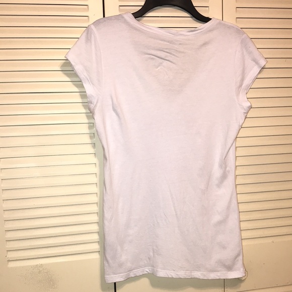G By Guess Sequin Heart V-Neck Shirt - Picture 4 of 4